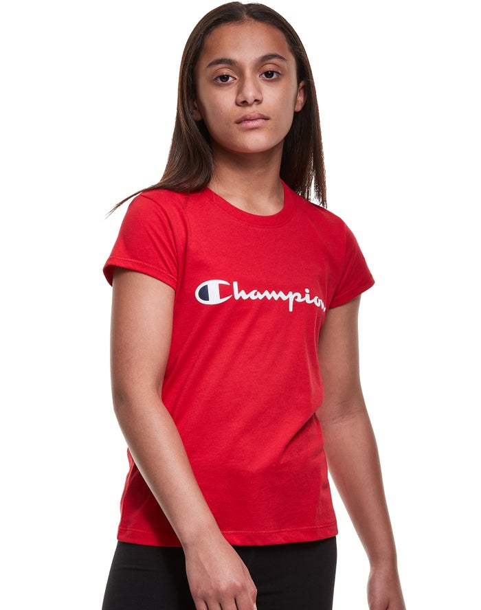 Tricou Champion Classic Script Logo Fete Rosii - Romania ARBHKSW-47